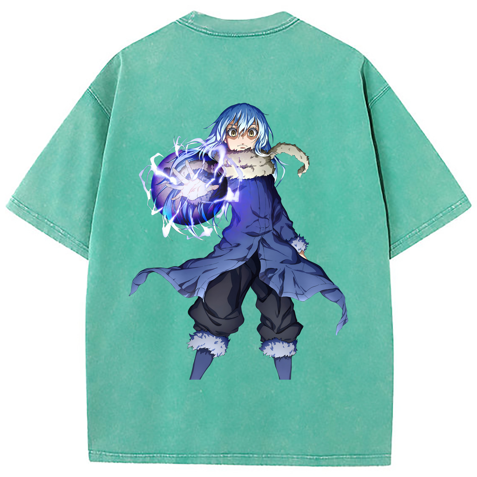 （画像用） 転スラ Regarding Reincarnated to Slime 綿100% ヴィンテージ風 半袖Tシャツ（背面プリント）